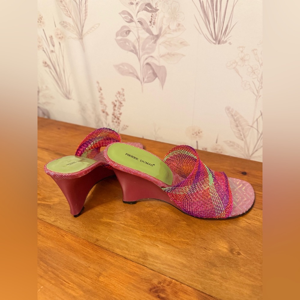 Women’s Pierre Dumas Vibrant Multicolor Woven Heels Size 6